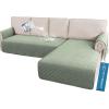 imageHVERSAILTEX L Shape Sectional Couch Covers 2Piece L Couch Cover 100 Waterproof Pet Couch Covers for Sectional Sofa WashableLeft Chaise  3 Seat Sofa Rocket GrayPale Aqua