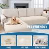 imageHVERSAILTEX L Shape Sectional Couch Covers 2Piece L Couch Cover 100 Waterproof Pet Couch Covers for Sectional Sofa WashableLeft Chaise  3 Seat Sofa Rocket GrayCoconut Milk