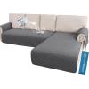 imageHVERSAILTEX L Shape Sectional Couch Covers 2Piece L Couch Cover 100 Waterproof Pet Couch Covers for Sectional Sofa WashableLeft Chaise  3 Seat Sofa Rocket GrayRocket Gray