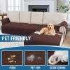 imageHVERSAILTEX L Shape Sectional Couch Covers 2Piece L Couch Cover 100 Waterproof Pet Couch Covers for Sectional Sofa WashableLeft Chaise  3 Seat Sofa Rocket GrayChocolate