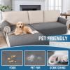 imageHVERSAILTEX L Shape Sectional Couch Covers 2Piece L Couch Cover 100 Waterproof Pet Couch Covers for Sectional Sofa WashableLeft Chaise  3 Seat Sofa Rocket GrayRocket Gray