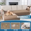 imageHVERSAILTEX L Shape Sectional Couch Covers 2Piece L Couch Cover 100 Waterproof Pet Couch Covers for Sectional Sofa WashableLeft Chaise  3 Seat Sofa Rocket GrayFrench Oak