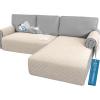 imageHVERSAILTEX L Shape Sectional Couch Covers 2Piece L Couch Cover 100 Waterproof Pet Couch Covers for Sectional Sofa WashableLeft Chaise  3 Seat Sofa Rocket GrayCoconut Milk