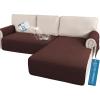 imageHVERSAILTEX L Shape Sectional Couch Covers 2Piece L Couch Cover 100 Waterproof Pet Couch Covers for Sectional Sofa WashableLeft Chaise  3 Seat Sofa Rocket GrayChocolate