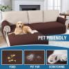 imageHVERSAILTEX L Shape Sectional Couch Covers 2Piece L Couch Cover 100 Waterproof Pet Couch Covers for Sectional Sofa WashableLeft Chaise  3 Seat Sofa Rocket GrayChocolate