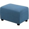 imageHVERSAILTEX Ottoman Cover Stretch Ottoman Slipcover Round Ottoman Storage Cover Folding Stool Covers Furniture Protector Cover for Footrest Ottoman Fit Dia 20quot  23quot TaupeDusty Blue