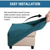 imageHVERSAILTEX Ottoman Cover Stretch Ottoman Slipcover Round Ottoman Storage Cover Folding Stool Covers Furniture Protector Cover for Footrest Ottoman Fit Dia 20quot  23quot TaupeDeep Teal