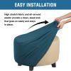 imageHVERSAILTEX Ottoman Cover Stretch Ottoman Slipcover Round Ottoman Storage Cover Folding Stool Covers Furniture Protector Cover for Footrest Ottoman Fit Dia 20quot  23quot TaupeDeep Teal