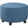 imageHVERSAILTEX Ottoman Cover Stretch Ottoman Slipcover Round Ottoman Storage Cover Folding Stool Covers Furniture Protector Cover for Footrest Ottoman Fit Dia 20quot  23quot TaupeDusty Blue