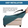 imageHVERSAILTEX Ottoman Cover Stretch Ottoman Slipcover Round Ottoman Storage Cover Folding Stool Covers Furniture Protector Cover for Footrest Ottoman Fit Dia 20quot  23quot TaupeDeep Teal