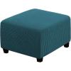imageHVERSAILTEX Ottoman Cover Stretch Ottoman Slipcover Round Ottoman Storage Cover Folding Stool Covers Furniture Protector Cover for Footrest Ottoman Fit Dia 20quot  23quot TaupeDeep Teal