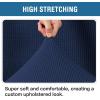 imageHVERSAILTEX Ottoman Cover Stretch Ottoman Slipcover Round Ottoman Storage Cover Folding Stool Covers Furniture Protector Cover for Footrest Ottoman Fit Dia 20quot  23quot TaupeNavy