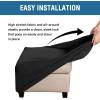 imageHVERSAILTEX Ottoman Cover Stretch Ottoman Slipcover Round Ottoman Storage Cover Folding Stool Covers Furniture Protector Cover for Footrest Ottoman Fit Dia 20quot  23quot TaupeBlack