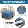 imageHVERSAILTEX Ottoman Cover Stretch Ottoman Slipcover Round Ottoman Storage Cover Folding Stool Covers Furniture Protector Cover for Footrest Ottoman Fit Dia 20quot  23quot TaupeDusty Blue