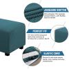 imageHVERSAILTEX Ottoman Cover Stretch Ottoman Slipcover Round Ottoman Storage Cover Folding Stool Covers Furniture Protector Cover for Footrest Ottoman Fit Dia 20quot  23quot TaupeDeep Teal