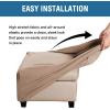 imageHVERSAILTEX Ottoman Cover Stretch Ottoman Slipcover Round Ottoman Storage Cover Folding Stool Covers Furniture Protector Cover for Footrest Ottoman Fit Dia 20quot  23quot TaupeSand