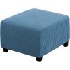 imageHVERSAILTEX Ottoman Cover Stretch Ottoman Slipcover Round Ottoman Storage Cover Folding Stool Covers Furniture Protector Cover for Footrest Ottoman Fit Dia 20quot  23quot TaupeDusty Blue