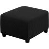 imageHVERSAILTEX Ottoman Cover Stretch Ottoman Slipcover Round Ottoman Storage Cover Folding Stool Covers Furniture Protector Cover for Footrest Ottoman Fit Dia 20quot  23quot TaupeBlack