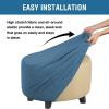 imageHVERSAILTEX Ottoman Cover Stretch Ottoman Slipcover Round Ottoman Storage Cover Folding Stool Covers Furniture Protector Cover for Footrest Ottoman Fit Dia 20quot  23quot TaupeDusty Blue