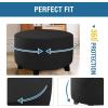 imageHVERSAILTEX Ottoman Cover Stretch Ottoman Slipcover Round Ottoman Storage Cover Folding Stool Covers Furniture Protector Cover for Footrest Ottoman Fit Dia 20quot  23quot TaupeBlack