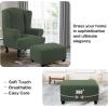 imageHVERSAILTEX Ottoman Cover Stretch Ottoman Slipcover Round Ottoman Storage Cover Folding Stool Covers Furniture Protector Cover for Footrest Ottoman Fit Dia 20quot  23quot TaupeBronze Green