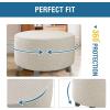 imageHVERSAILTEX Ottoman Cover Stretch Ottoman Slipcover Round Ottoman Storage Cover Folding Stool Covers Furniture Protector Cover for Footrest Ottoman Fit Dia 20quot  23quot TaupeIsland Fossi