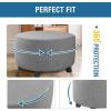 imageHVERSAILTEX Ottoman Cover Stretch Ottoman Slipcover Round Ottoman Storage Cover Folding Stool Covers Furniture Protector Cover for Footrest Ottoman Fit Dia 20quot  23quot TaupeDove