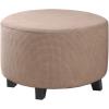 imageHVERSAILTEX Ottoman Cover Stretch Ottoman Slipcover Round Ottoman Storage Cover Folding Stool Covers Furniture Protector Cover for Footrest Ottoman Fit Dia 20quot  23quot TaupeSand