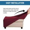 imageHVERSAILTEX Ottoman Cover Stretch Ottoman Slipcover Round Ottoman Storage Cover Folding Stool Covers Furniture Protector Cover for Footrest Ottoman Fit Dia 20quot  23quot TaupeWineBurgundy