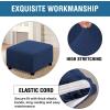 imageHVERSAILTEX Ottoman Cover Stretch Ottoman Slipcover Round Ottoman Storage Cover Folding Stool Covers Furniture Protector Cover for Footrest Ottoman Fit Dia 20quot  23quot TaupeNavy