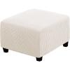 imageHVERSAILTEX Ottoman Cover Stretch Ottoman Slipcover Round Ottoman Storage Cover Folding Stool Covers Furniture Protector Cover for Footrest Ottoman Fit Dia 20quot  23quot TaupeIvory