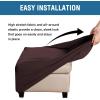 imageHVERSAILTEX Ottoman Cover Stretch Ottoman Slipcover Round Ottoman Storage Cover Folding Stool Covers Furniture Protector Cover for Footrest Ottoman Fit Dia 20quot  23quot TaupeChocolate