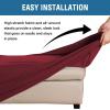 imageHVERSAILTEX Ottoman Cover Stretch Ottoman Slipcover Round Ottoman Storage Cover Folding Stool Covers Furniture Protector Cover for Footrest Ottoman Fit Dia 20quot  23quot TaupeWineBurgundy
