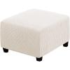imageHVERSAILTEX Ottoman Cover Stretch Ottoman Slipcover Round Ottoman Storage Cover Folding Stool Covers Furniture Protector Cover for Footrest Ottoman Fit Dia 20quot  23quot TaupeIvory