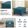 imageHVERSAILTEX Ottoman Cover Stretch Ottoman Slipcover Round Ottoman Storage Cover Folding Stool Covers Furniture Protector Cover for Footrest Ottoman Fit Dia 20quot  23quot TaupeDeep Teal