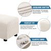 imageHVERSAILTEX Ottoman Cover Stretch Ottoman Slipcover Round Ottoman Storage Cover Folding Stool Covers Furniture Protector Cover for Footrest Ottoman Fit Dia 20quot  23quot TaupeIvory