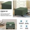 imageHVERSAILTEX Ottoman Cover Stretch Ottoman Slipcover Round Ottoman Storage Cover Folding Stool Covers Furniture Protector Cover for Footrest Ottoman Fit Dia 20quot  23quot TaupeBronze Green