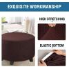 imageHVERSAILTEX Ottoman Cover Stretch Ottoman Slipcover Round Ottoman Storage Cover Folding Stool Covers Furniture Protector Cover for Footrest Ottoman Fit Dia 20quot  23quot TaupeChocolate