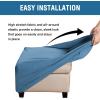 imageHVERSAILTEX Ottoman Cover Stretch Ottoman Slipcover Round Ottoman Storage Cover Folding Stool Covers Furniture Protector Cover for Footrest Ottoman Fit Dia 20quot  23quot TaupeDusty Blue