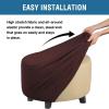 imageHVERSAILTEX Ottoman Cover Stretch Ottoman Slipcover Round Ottoman Storage Cover Folding Stool Covers Furniture Protector Cover for Footrest Ottoman Fit Dia 20quot  23quot TaupeChocolate