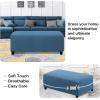 imageHVERSAILTEX Ottoman Cover Stretch Ottoman Slipcover Round Ottoman Storage Cover Folding Stool Covers Furniture Protector Cover for Footrest Ottoman Fit Dia 20quot  23quot TaupeDusty Blue