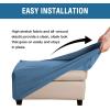 imageHVERSAILTEX Ottoman Cover Stretch Ottoman Slipcover Round Ottoman Storage Cover Folding Stool Covers Furniture Protector Cover for Footrest Ottoman Fit Dia 20quot  23quot TaupeDusty Blue