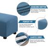 imageHVERSAILTEX Ottoman Cover Stretch Ottoman Slipcover Round Ottoman Storage Cover Folding Stool Covers Furniture Protector Cover for Footrest Ottoman Fit Dia 20quot  23quot TaupeDusty Blue