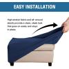 imageHVERSAILTEX Ottoman Cover Stretch Ottoman Slipcover Round Ottoman Storage Cover Folding Stool Covers Furniture Protector Cover for Footrest Ottoman Fit Dia 20quot  23quot TaupeNavy
