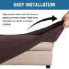 imageHVERSAILTEX Ottoman Cover Stretch Ottoman Slipcover Round Ottoman Storage Cover Folding Stool Covers Furniture Protector Cover for Footrest Ottoman Fit Dia 20quot  23quot TaupeChocolate