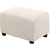imageHVERSAILTEX Ottoman Cover Stretch Ottoman Slipcover Round Ottoman Storage Cover Folding Stool Covers Furniture Protector Cover for Footrest Ottoman Fit Dia 20quot  23quot TaupeIvory