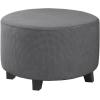 imageHVERSAILTEX Ottoman Cover Stretch Ottoman Slipcover Round Ottoman Storage Cover Folding Stool Covers Furniture Protector Cover for Footrest Ottoman Fit Dia 20quot  23quot TaupeGrey