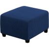 imageHVERSAILTEX Ottoman Cover Stretch Ottoman Slipcover Round Ottoman Storage Cover Folding Stool Covers Furniture Protector Cover for Footrest Ottoman Fit Dia 20quot  23quot TaupeNavy