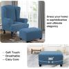 imageHVERSAILTEX Ottoman Cover Stretch Ottoman Slipcover Round Ottoman Storage Cover Folding Stool Covers Furniture Protector Cover for Footrest Ottoman Fit Dia 20quot  23quot TaupeDusty Blue