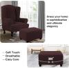 imageHVERSAILTEX Ottoman Cover Stretch Ottoman Slipcover Round Ottoman Storage Cover Folding Stool Covers Furniture Protector Cover for Footrest Ottoman Fit Dia 20quot  23quot TaupeChocolate